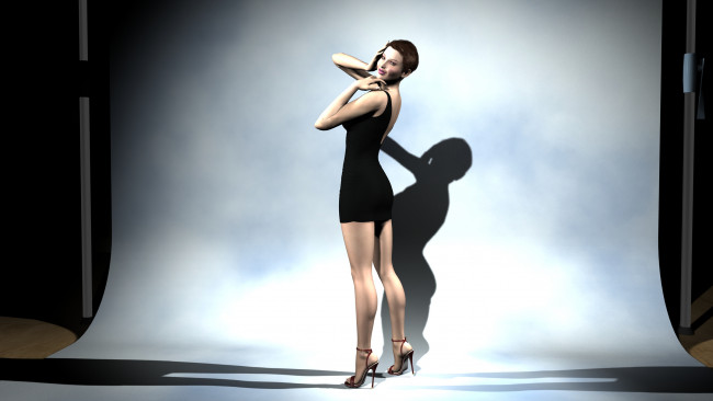 Обои картинки фото 3д графика, люди , people, взгляд, девушка, фон