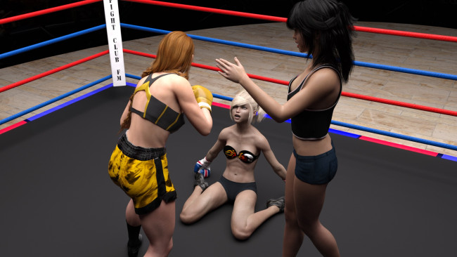 Обои картинки фото 3д графика, спорт , sport, бокс, ринг, фон, взгляд, девушки