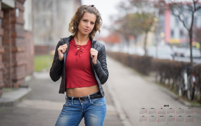 Обои картинки фото календари, девушки, взгляд, 2018