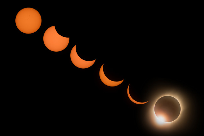 Обои картинки фото космос, луна, затмение