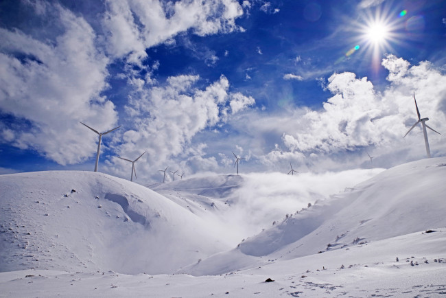 Обои картинки фото природа, зима, простор