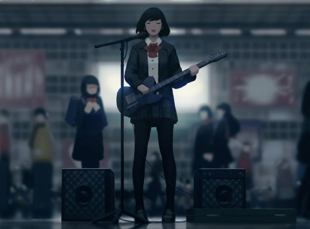 Обои картинки фото guweiz, аниме, музыка