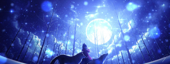 Обои картинки фото аниме, пейзажи,  природа, девушка