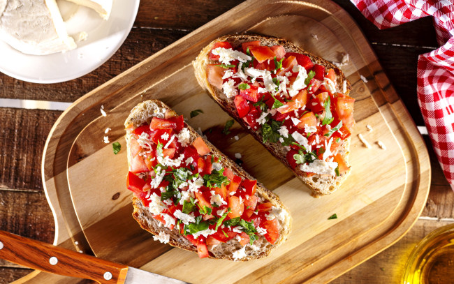 Обои картинки фото еда, бутерброды,  гамбургеры,  канапе, брускетта