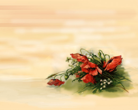 Обои картинки фото рисованные, цветы