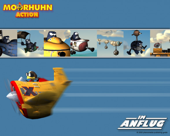 Обои картинки фото moorhuhn, action, im, anflug, видео, игры
