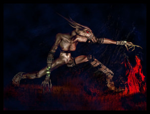 Картинка 3д графика creatures существа тёмный фон