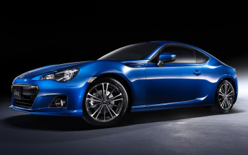 Картинка автомобили subaru brz диски синий передок спорткар брз субару полумрак
