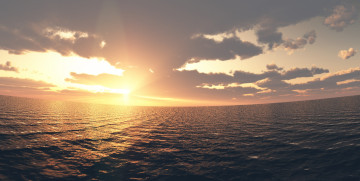 Картинка 3д графика nature landscape природа облака волны