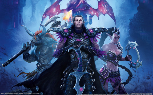 Обои картинки фото might, magic, heroes, shades, of, darkness, видео, игры, эльфийка, вампир, монстр