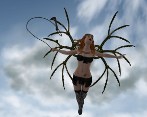 Картинка 3д+графика fantasy+ фантазия девушка полет