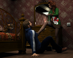 Картинка 3д+графика people+ люди девушка парень