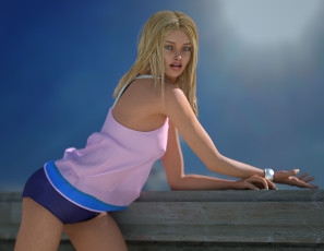 Картинка 3д+графика people+ люди девушка взгляд