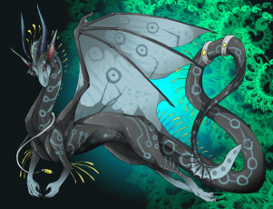 Картинка фэнтези драконы дракон рога полет