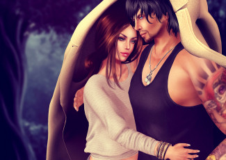 Картинка 3д+графика people+ люди девушка парень любовь