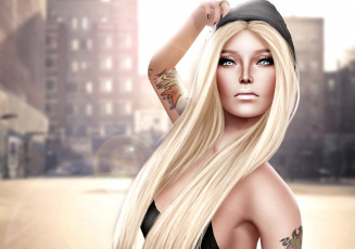 Картинка 3д+графика people+ люди девушка тату