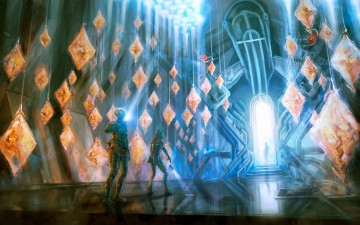 Картинка фэнтези иные+миры +иные+времена мир иной люди скафандры отсек будущее