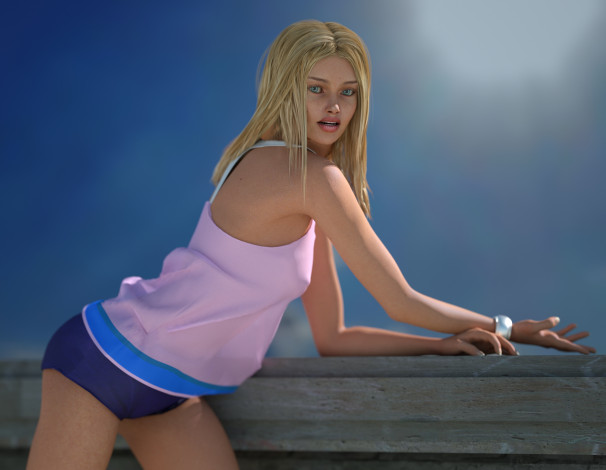 Обои картинки фото 3д графика, people , люди, девушка, взгляд