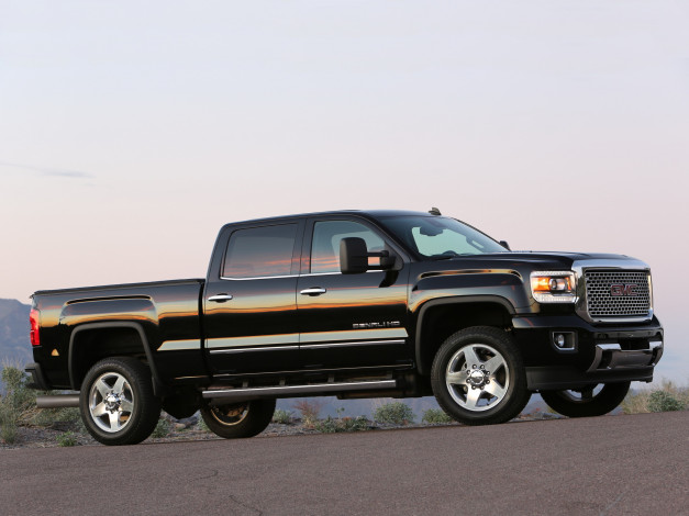 Обои картинки фото автомобили, gm-gmc, 2014г, cab, crew, темный, 2500, denali, sierra, gmc, hd