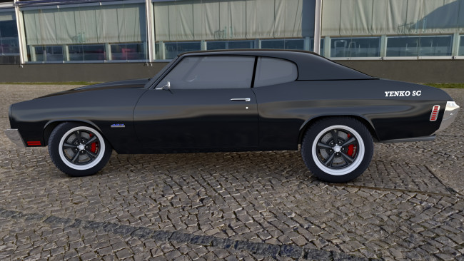 Обои картинки фото автомобили, 3д, 1970, yenco, chevelle