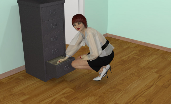 Обои картинки фото 3д графика, people , люди, девушка, тумбочка