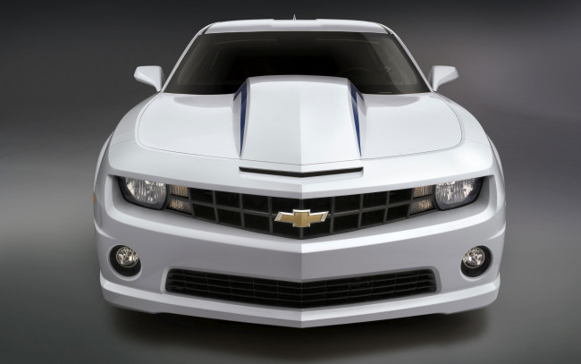 Обои картинки фото автомобили, camaro, muscle, car, white, chevrolet, usa
