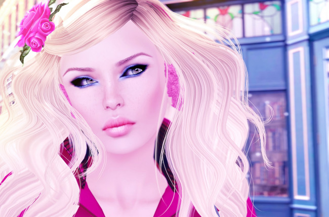 Обои картинки фото 3д графика, portraits , портрет, взгляд, заколка, девушка