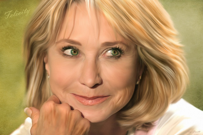 Обои картинки фото рисованные, люди, портрет, felicity, kendal, текстура