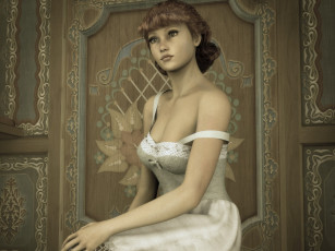 Картинка 3д+графика люди+ people девушка взгляд фон