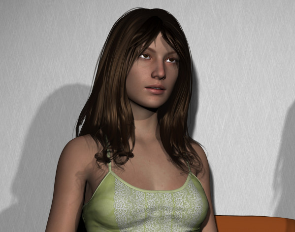 Обои картинки фото 3д графика, люди , people, фон, взгляд, девушка