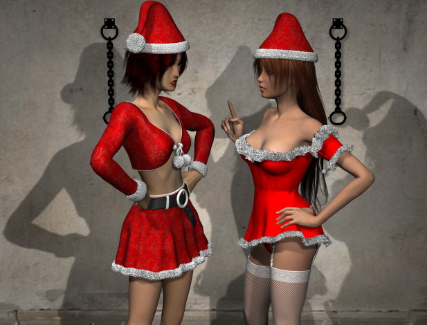 Обои картинки фото 3д графика, люди , people, взгляд, девушки, фон