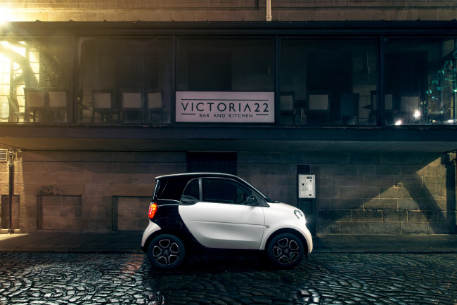 Обои картинки фото автомобили, smart, uk-spec, 2015г, c453, fortwo, coupе, prime