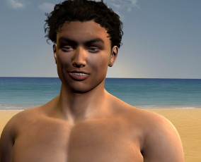 Картинка 3д+графика портрет+ portraits фон парень взгляд