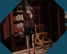 обоя 3д графика, люди , people, девушка, взгляд, фон