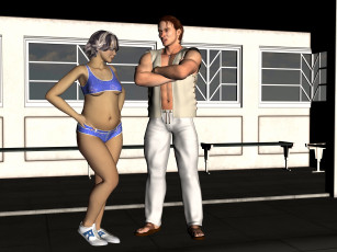 Картинка 3д+графика люди+ people взгляд фон парень девушка