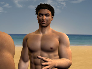 Картинка 3д+графика люди+ people взгляд мужчина фон