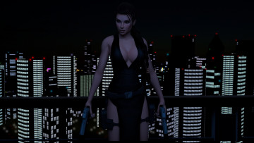 Картинка 3д+графика фантазия+ fantasy девушка взгляд фон оружие