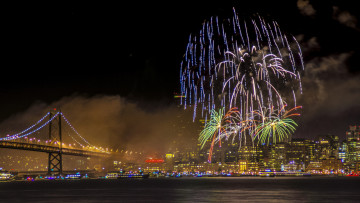 Картинка разное салюты +фейерверки ночь фейерверк