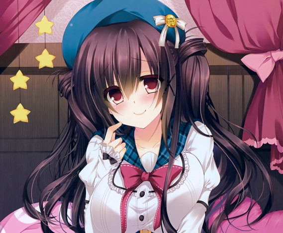 Обои картинки фото аниме, unknown,  другое, фон, взгляд, девушка