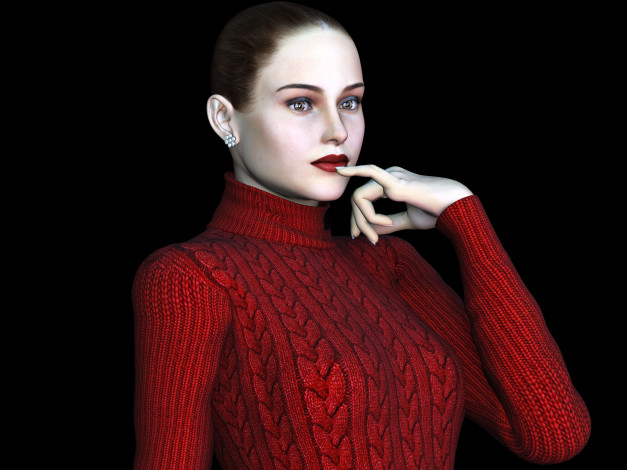 Обои картинки фото 3д графика, люди , people, девушка, взгляд, фон