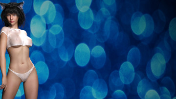 Картинка 3д+графика люди+ people девушка взгляд фон