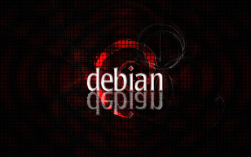 Картинка компьютеры debian логотип фон