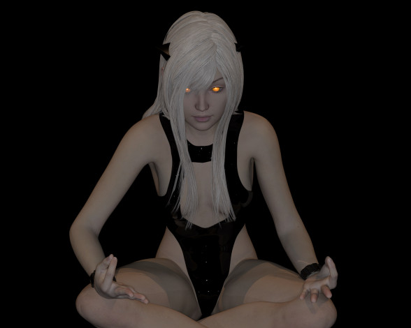 Обои картинки фото 3д графика, существа , creatures, фон, взгляд, девушка