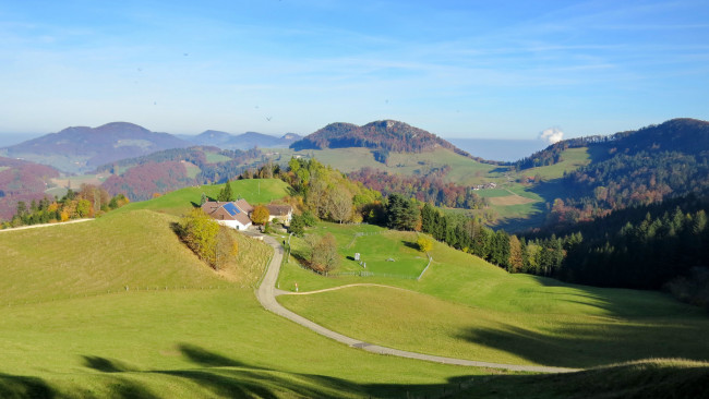 Обои картинки фото города, - пейзажи, дом, горы, лес