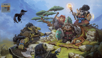 Картинка календари фэнтези птица 2018 существо дерево