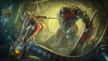 Картинка календари фэнтези робот 2018 женщина