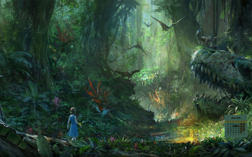 Картинка календари фэнтези 2018 растения динозавр