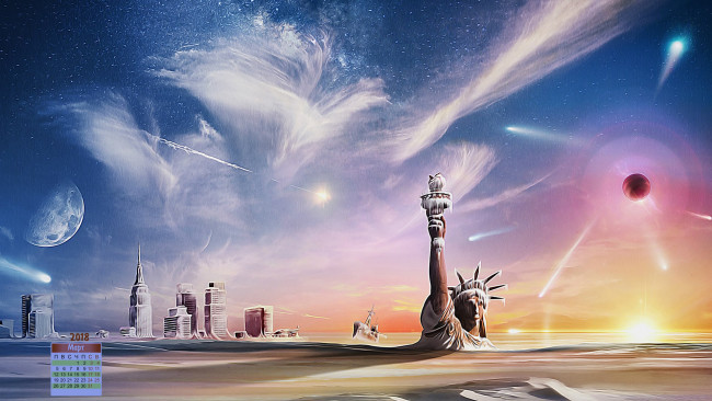 Обои картинки фото календари, фэнтези, 2018, планета