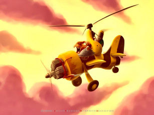 обоя календари, фэнтези, calendar, полет, вертолет, 2020
