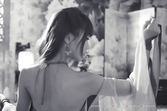 обоя календари, компьютерный дизайн, 2020, calendar, модель, девушка, азиатка, спина, женщина